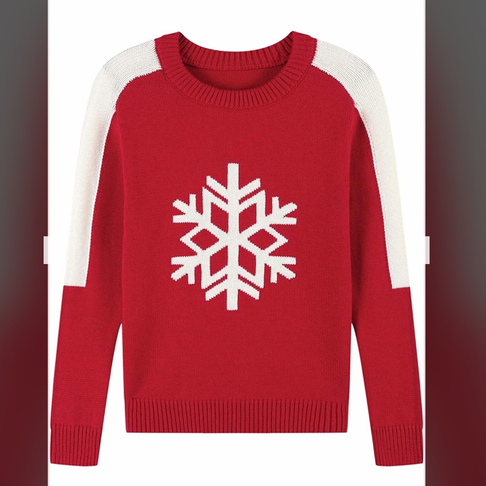 Sweater SZ 8 - Snowflake - Red